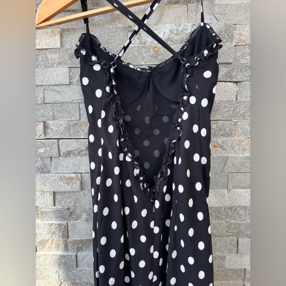 Runaway the Label Black and White Polka Dot Maxi Dress Valentines Day Dress S - Picture 10 of 16